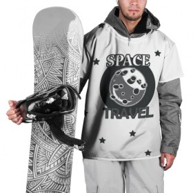 Накидка на куртку 3D с принтом Space travel в Курске, 100% полиэстер |  | белый | звезды | космос | планета | черный