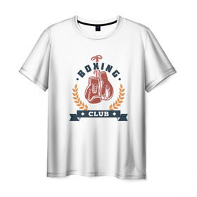Мужская футболка 3D с принтом BOXING CLUB в Курске, 100% полиэфир | прямой крой, круглый вырез горловины, длина до линии бедер | бокс | звезды | клуб | перчатки | чемпион