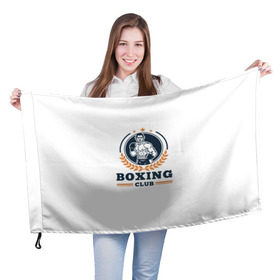 Флаг 3D с принтом BOXING CLUB в Курске, 100% полиэстер | плотность ткани — 95 г/м2, размер — 67 х 109 см. Принт наносится с одной стороны | бокс | клуб | перчатки | спорт | чемпион