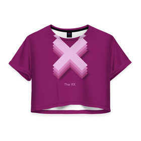 Женская футболка 3D укороченная с принтом The XX в Курске, 100% полиэстер | круглая горловина, длина футболки до линии талии, рукава с отворотами | the xx | xx | инди поп