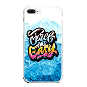 Чехол для iPhone 7Plus/8 Plus матовый с принтом Free and Easy в Курске, Силикон | Область печати: задняя сторона чехла, без боковых панелей | beach | miami | граффити | желтый | закат | краски | лед | майами | надписи | панама | пляж | розовый | солнце | фламинго | яркие
