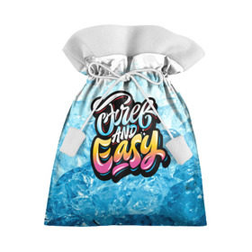 Подарочный 3D мешок с принтом Free and Easy в Курске, 100% полиэстер | Размер: 29*39 см | beach | miami | граффити | желтый | закат | краски | лед | майами | надписи | панама | пляж | розовый | солнце | фламинго | яркие