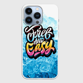 Чехол для iPhone 13 Pro с принтом Free and Easy в Курске,  |  | Тематика изображения на принте: beach | miami | граффити | желтый | закат | краски | лед | майами | надписи | панама | пляж | розовый | солнце | фламинго | яркие
