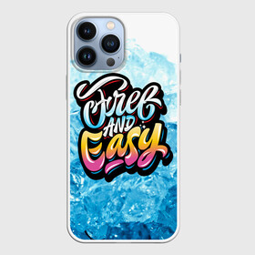 Чехол для iPhone 13 Pro Max с принтом Free and Easy в Курске,  |  | Тематика изображения на принте: beach | miami | граффити | желтый | закат | краски | лед | майами | надписи | панама | пляж | розовый | солнце | фламинго | яркие