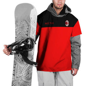 Накидка на куртку 3D с принтом AC Milan - Red & Black в Курске, 100% полиэстер |  | 