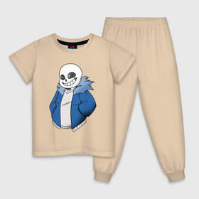 Детская пижама хлопок с принтом Sans в Курске, 100% хлопок |  брюки и футболка прямого кроя, без карманов, на брюках мягкая резинка на поясе и по низу штанин
 | sans | undertale