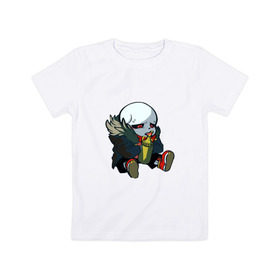 Детская футболка хлопок с принтом Sans в Курске, 100% хлопок | круглый вырез горловины, полуприлегающий силуэт, длина до линии бедер | sans | underfell | undertale