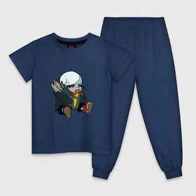 Детская пижама хлопок с принтом Sans в Курске, 100% хлопок |  брюки и футболка прямого кроя, без карманов, на брюках мягкая резинка на поясе и по низу штанин
 | sans | underfell | undertale