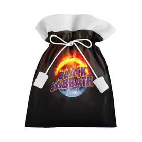 Подарочный 3D мешок с принтом Black Sabbath земля в огне в Курске, 100% полиэстер | Размер: 29*39 см | Тематика изображения на принте: black sabbath | группа | метал | надпись | оззи | осборн | хард рок | хеви метал