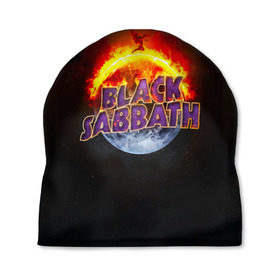 Шапка 3D с принтом Black Sabbath земля в огне в Курске, 100% полиэстер | универсальный размер, печать по всей поверхности изделия | Тематика изображения на принте: black sabbath | группа | метал | надпись | оззи | осборн | хард рок | хеви метал