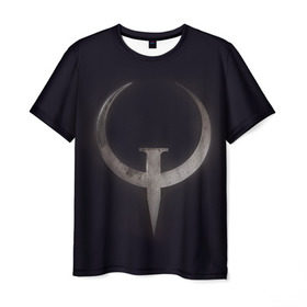 Мужская футболка 3D с принтом Quake champions в Курске, 100% полиэфир | прямой крой, круглый вырез горловины, длина до линии бедер | quake