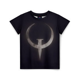 Детская футболка 3D с принтом Quake champions в Курске, 100% гипоаллергенный полиэфир | прямой крой, круглый вырез горловины, длина до линии бедер, чуть спущенное плечо, ткань немного тянется | Тематика изображения на принте: quake