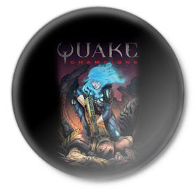 Значок с принтом Quake champions в Курске,  металл | круглая форма, металлическая застежка в виде булавки | quake