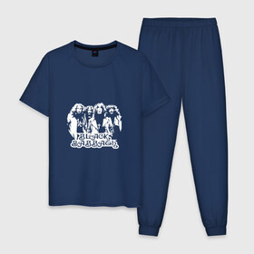 Мужская пижама хлопок с принтом Группа Black Sabbath в Курске, 100% хлопок | брюки и футболка прямого кроя, без карманов, на брюках мягкая резинка на поясе и по низу штанин
 | Тематика изображения на принте: 