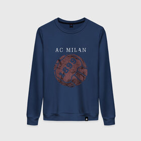 Женский свитшот хлопок с принтом AC Milan - 1899 Vintage (2018) в Курске, 100% хлопок | прямой крой, круглый вырез, на манжетах и по низу широкая трикотажная резинка  | 