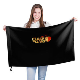 Флаг 3D с принтом Clash of Clans в Курске, 100% полиэстер | плотность ткани — 95 г/м2, размер — 67 х 109 см. Принт наносится с одной стороны | игра | кланс | клэш | онлайн | оф | стратегия