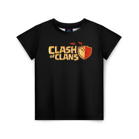 Детская футболка 3D с принтом Clash of Clans в Курске, 100% гипоаллергенный полиэфир | прямой крой, круглый вырез горловины, длина до линии бедер, чуть спущенное плечо, ткань немного тянется | игра | кланс | клэш | онлайн | оф | стратегия