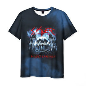 Мужская футболка 3D с принтом Череп Slayer в Курске, 100% полиэфир | прямой крой, круглый вырез горловины, длина до линии бедер | slayer | группа | гэри холт | замок | керри кинг | метал | музыка | песни | пол бостаф | рок | слеар | слеер | слеяр | том арайа | трэш метал | тяжелый рок | хеви метал | череп