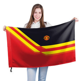 Флаг 3D с принтом Manchester United 2018 в Курске, 100% полиэстер | плотность ткани — 95 г/м2, размер — 67 х 109 см. Принт наносится с одной стороны | 