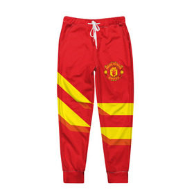 Мужские брюки 3D с принтом Manchester United 2018 #3 в Курске, 100% полиэстер | манжеты по низу, эластичный пояс регулируется шнурком, по бокам два кармана без застежек, внутренняя часть кармана из мелкой сетки | 