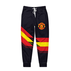 Мужские брюки 3D с принтом Manchester United 2018 #4 в Курске, 100% полиэстер | манжеты по низу, эластичный пояс регулируется шнурком, по бокам два кармана без застежек, внутренняя часть кармана из мелкой сетки | 