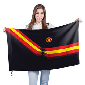 Флаг 3D с принтом Manchester United 2018 #4 в Курске, 100% полиэстер | плотность ткани — 95 г/м2, размер — 67 х 109 см. Принт наносится с одной стороны | 