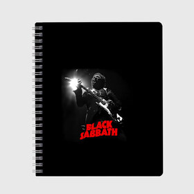 Тетрадь с принтом Black Sabbath в Курске, 100% бумага | 48 листов, плотность листов — 60 г/м2, плотность картонной обложки — 250 г/м2. Листы скреплены сбоку удобной пружинной спиралью. Уголки страниц и обложки скругленные. Цвет линий — светло-серый
 | black sabbath | ozzy osbourne | билл уорд | гизер батлер | гитара | группа | метал | музыка | надпись | оззи | осборн | песни | рок | солист | тони айомми | хард рок | хеви метал