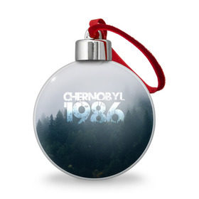 Ёлочный шар с принтом Чернобыль 1986 в Курске, Пластик | Диаметр: 77 мм | Тематика изображения на принте: 1986 | дым | завод | лес | опасность | радиация | чаэс | чернобыль | экология
