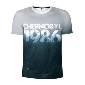 Мужская футболка 3D спортивная с принтом Чернобыль 1986 в Курске, 100% полиэстер с улучшенными характеристиками | приталенный силуэт, круглая горловина, широкие плечи, сужается к линии бедра | Тематика изображения на принте: 1986 | дым | завод | лес | опасность | радиация | чаэс | чернобыль | экология