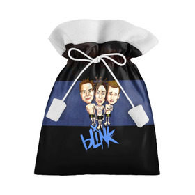 Подарочный 3D мешок с принтом Группа Blink-182 в Курске, 100% полиэстер | Размер: 29*39 см | blink | альтернативный рок | блинк | группа | марк хоппус | музыка | мэтт скиба | надпись | панк | панк рок | песни | поп панк | рок | синий | скейт панк | трэвис баркер