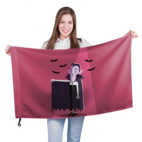 Флаг 3D с принтом Дракула в Курске, 100% полиэстер | плотность ткани — 95 г/м2, размер — 67 х 109 см. Принт наносится с одной стороны | dracula | halloween | helloween | вампир | день всех святых | детям | для детей | хеллоуин | хеловин | хэллоуин