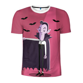 Мужская футболка 3D спортивная с принтом Дракула в Курске, 100% полиэстер с улучшенными характеристиками | приталенный силуэт, круглая горловина, широкие плечи, сужается к линии бедра | dracula | halloween | helloween | вампир | день всех святых | детям | для детей | хеллоуин | хеловин | хэллоуин