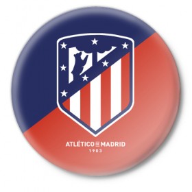 Значок с принтом Атлетико Мадрид в Курске,  металл | круглая форма, металлическая застежка в виде булавки | Тематика изображения на принте: atletico madrid | атлетико мадрид