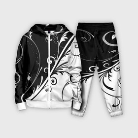 Детский костюм 3D с принтом Цветочный узор Black  White в Курске,  |  | абстракция | белый | инь янь | модные | прикольные картинки | природа | растения | тренды | узоры | цветы | черный