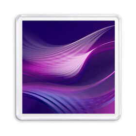 Магнит 55*55 с принтом Фиолетовые Волны в Курске, Пластик | Размер: 65*65 мм; Размер печати: 55*55 мм | линии | узоры | фиолетовый | цвет