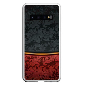 Чехол для Samsung Galaxy S10 с принтом Узоры Black and Red в Курске, Силикон | Область печати: задняя сторона чехла, без боковых панелей | Тематика изображения на принте: красный | узоры | цветы | черный