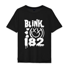 Мужская футболка хлопок Oversize с принтом Blink-182 в Курске, 100% хлопок | свободный крой, круглый ворот, “спинка” длиннее передней части | blink | альтернативный рок | блинк | группа | марк хоппус | музыка | мэтт скиба | надпись | панк | панк рок | песни | поп панк | рок | скейт панк | смайл | смайлик | трэвис баркер