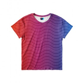 Детская футболка 3D с принтом Цветные волны в Курске, 100% гипоаллергенный полиэфир | прямой крой, круглый вырез горловины, длина до линии бедер, чуть спущенное плечо, ткань немного тянется | Тематика изображения на принте: 
