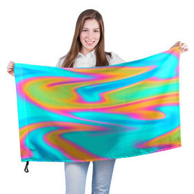 Флаг 3D с принтом Разводы радужные в Курске, 100% полиэстер | плотность ткани — 95 г/м2, размер — 67 х 109 см. Принт наносится с одной стороны | color | paint | абстракция | абстракция красок | краска | разводы | разводы красок | цветные краски | яркие краски