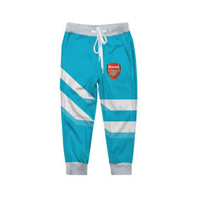 Детские брюки 3D с принтом Арсенал / FC Arsenal 2018 Blue в Курске, 100% полиэстер | манжеты по низу, эластичный пояс регулируется шнурком, по бокам два кармана без застежек, внутренняя часть кармана из мелкой сетки | 