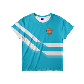 Детская футболка 3D с принтом Арсенал / FC Arsenal 2018 Blue в Курске, 100% гипоаллергенный полиэфир | прямой крой, круглый вырез горловины, длина до линии бедер, чуть спущенное плечо, ткань немного тянется | 
