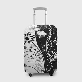 Чехол для чемодана 3D с принтом Retro flower в Курске, 86% полиэфир, 14% спандекс | двустороннее нанесение принта, прорези для ручек и колес | blossom | flower | garden stuff | green stuff | бабочки | узор | цветочный орнамент | цветы | цеточный узор