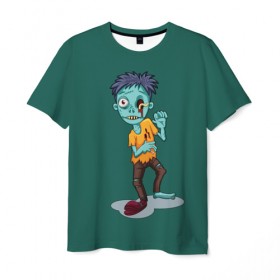 Мужская футболка 3D с принтом Ночь зомби в Курске, 100% полиэфир | прямой крой, круглый вырез горловины, длина до линии бедер | halloween | зомби | монстр | праздник | хэллоуин