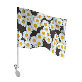Флаг для автомобиля с принтом Аромашки в Курске, 100% полиэстер | Размер: 30*21 см | белый | желтый | красивые | красота | мода | модные | природа | растения | ромашка | ромашки | текстура | тренды | цветы