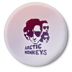 Значок с принтом Группа Arctic Monkeys в Курске,  металл | круглая форма, металлическая застежка в виде булавки | 