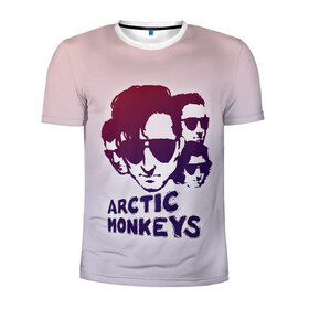 Мужская футболка 3D спортивная с принтом Группа Arctic Monkeys в Курске, 100% полиэстер с улучшенными характеристиками | приталенный силуэт, круглая горловина, широкие плечи, сужается к линии бедра | Тематика изображения на принте: 