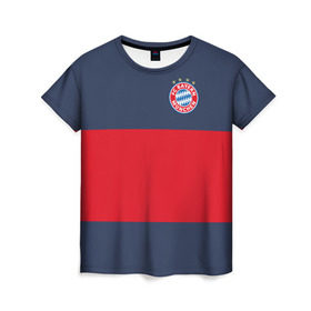 Женская футболка 3D с принтом Bayern Munchen - Red-Blue FCB (2018 NEW) в Курске, 100% полиэфир ( синтетическое хлопкоподобное полотно) | прямой крой, круглый вырез горловины, длина до линии бедер | 0x000000123 | bayern munchen | fcb | football | бавария мюнхен | футбол