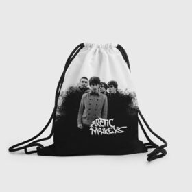 Рюкзак-мешок 3D с принтом Группа Arctic Monkeys в Курске, 100% полиэстер | плотность ткани — 200 г/м2, размер — 35 х 45 см; лямки — толстые шнурки, застежка на шнуровке, без карманов и подкладки | arctic monkeys обезьянка