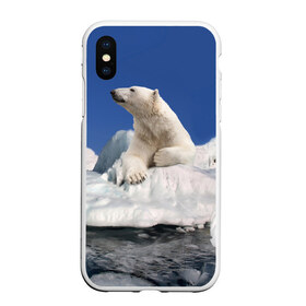 Чехол для iPhone XS Max матовый с принтом Арктика в Курске, Силикон | Область печати: задняя сторона чехла, без боковых панелей | animals | bear | ice | nature | polar bear | power | travel | белый медведь | животные | лёд | медведь | природа | путешествия | сила | снег