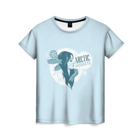Женская футболка 3D с принтом Arctic Monkeys девушка в Курске, 100% полиэфир ( синтетическое хлопкоподобное полотно) | прямой крой, круглый вырез горловины, длина до линии бедер | 